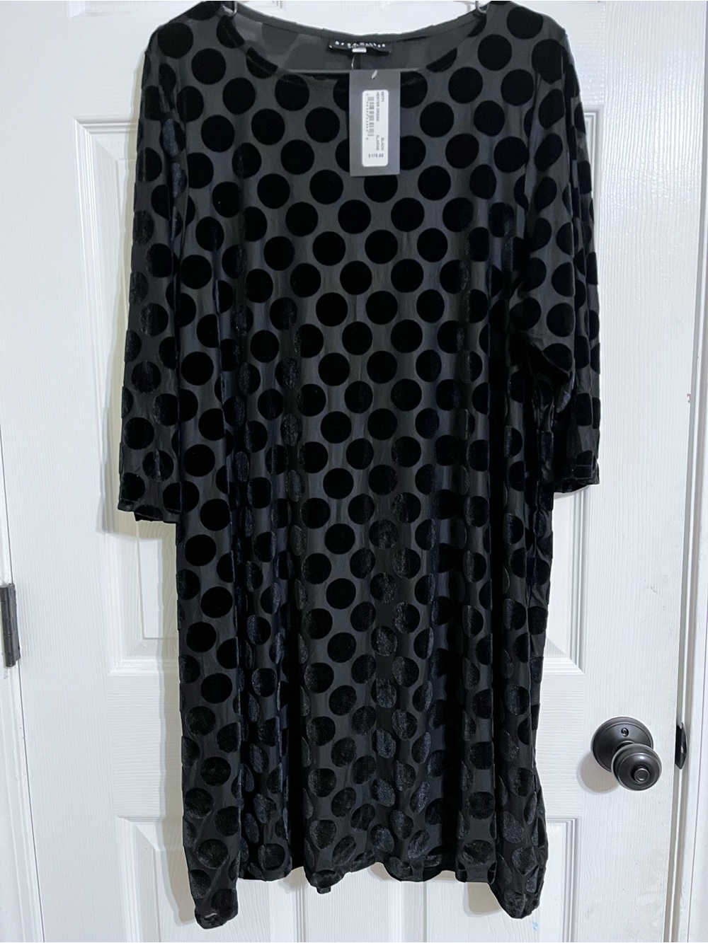 Bryn Walker Hester Black Velvet Polka Dot Dress XL – NWT